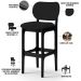 Kit 03 Banquetas Alta Para Cozinha Madeira Fixa Betta L02 Preto Facto Preto - Lyam Decor