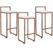 Kit 03 Banquetas Alta Para Cozinha Sala De Jantar Hanna L02 Bronze Corano Branco - Lyam Decor