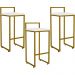Kit 03 Banquetas Alta Para Cozinha Sala De Jantar Hanna L02 Dourado Corano Branco - Lyam Decor