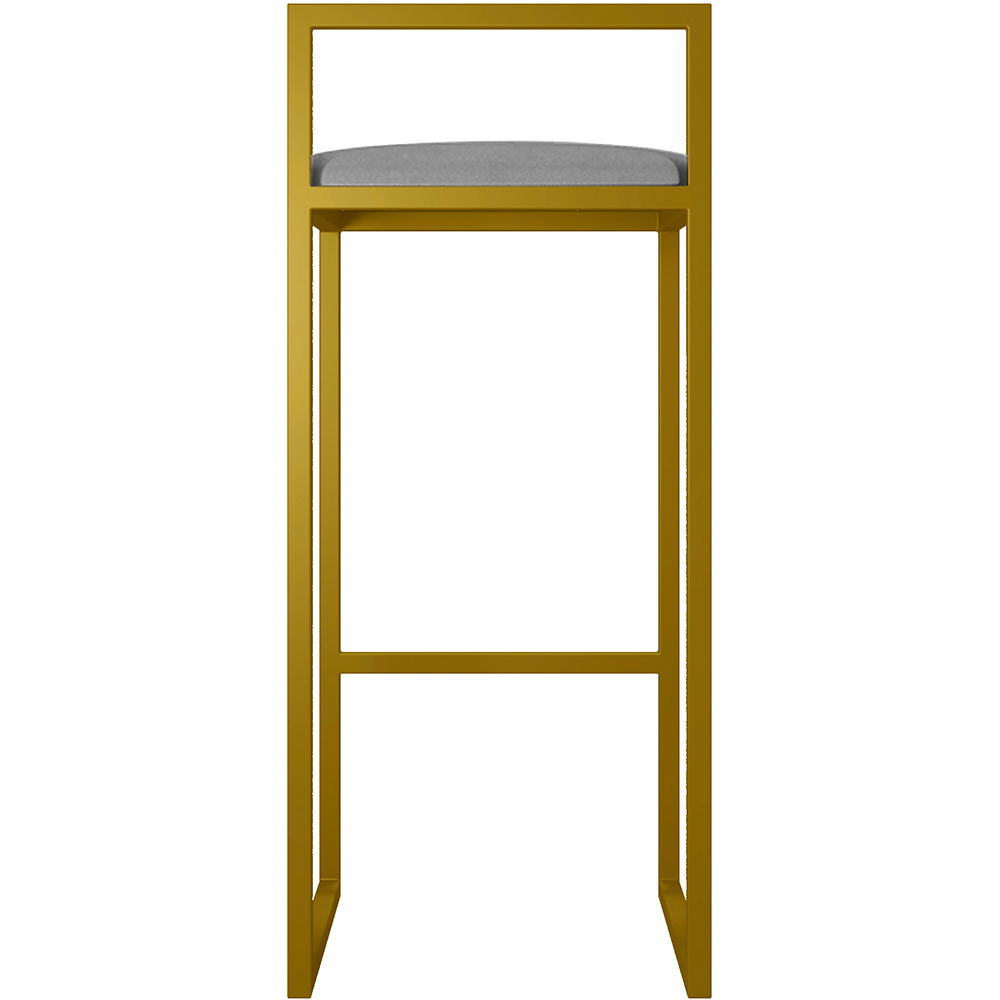 Kit 03 Banquetas Alta Para Cozinha Sala De Jantar Hanna L02 Dourado Corano Cinza - Lyam Decor