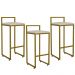 Kit 03 Banquetas Alta Para Cozinha Sala De Jantar Hanna L02 Dourado Linho Bege - Lyam Decor