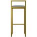 Kit 03 Banquetas Alta Para Cozinha Sala De Jantar Hanna L02 Dourado Linho Cinza Escuro - Lyam Decor