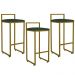 Kit 03 Banquetas Alta Para Cozinha Sala De Jantar Hanna L02 Dourado Linho Verde Musgo - Lyam Decor