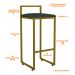 Kit 03 Banquetas Alta Para Cozinha Sala De Jantar Hanna L02 Dourado Linho Verde Musgo - Lyam Decor