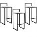 Kit 03 Banquetas Alta Para Cozinha Sala De Jantar Hanna L02 Preto Corano Branco - Lyam Decor