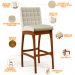 Kit 03 Banquetas Alta Para Cozinha Sala de Jantar Fixa Mila L02 Facto Pérola Metalizado - Lyam Decor