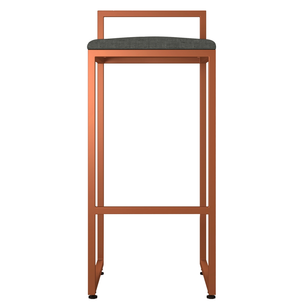 Kit 03 Banquetas Alta Para Cozinha Sala de Jantar Hanna L02 Bronze Linho Chumbo - Lyam Decor