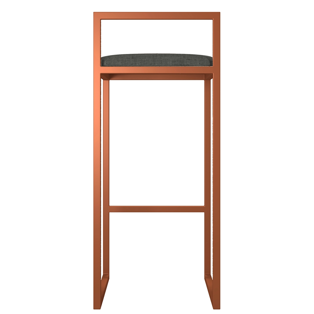 Kit 03 Banquetas Alta Para Cozinha Sala de Jantar Hanna L02 Bronze Linho Chumbo - Lyam Decor