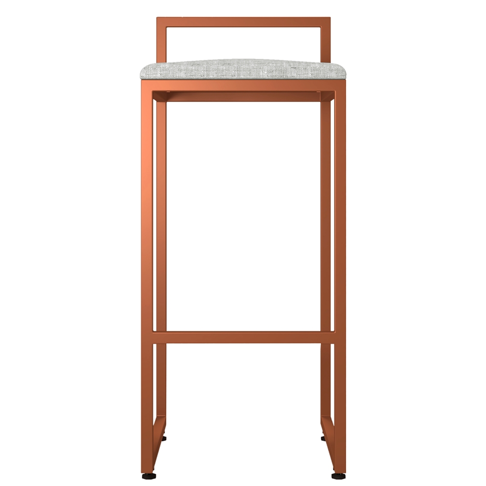 Kit 03 Banquetas Alta Para Cozinha Sala de Jantar Hanna L02 Bronze Linho Cinza - Lyam Decor