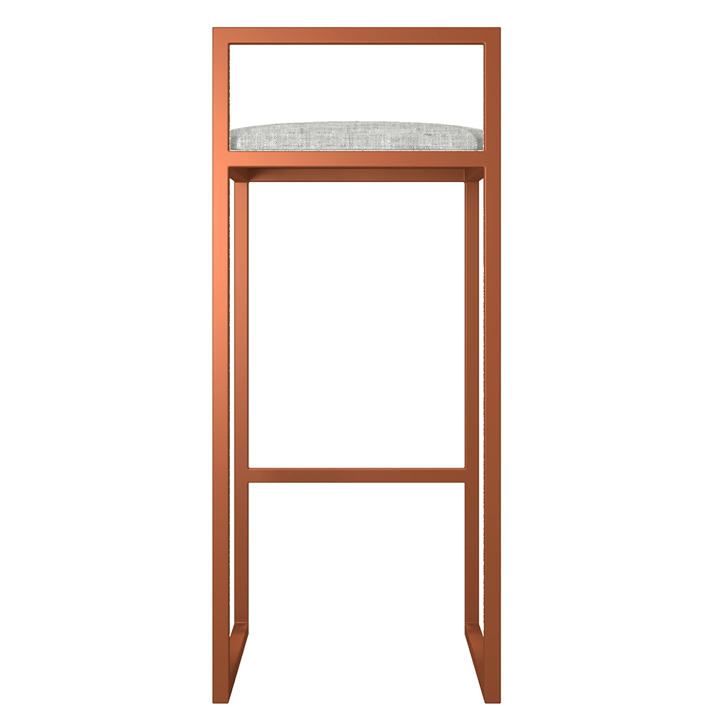 Kit 03 Banquetas Alta Para Cozinha Sala de Jantar Hanna L02 Bronze Linho Cinza - Lyam Decor