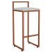 Kit 03 Banquetas Alta Para Cozinha Sala de Jantar Hanna L02 Bronze Linho Cinza - Lyam Decor