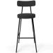 Kit 03 Banquetas Altas Cozinha Bar Sala De Jantar Em Aço Milão L02 Suede Preto - Lyam Decor