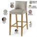 Kit 03 Banquetas Altas Estofada Para Cozinha Sala De Jantar Fixa Maitê B05 Facto Bege - Lyam Decor