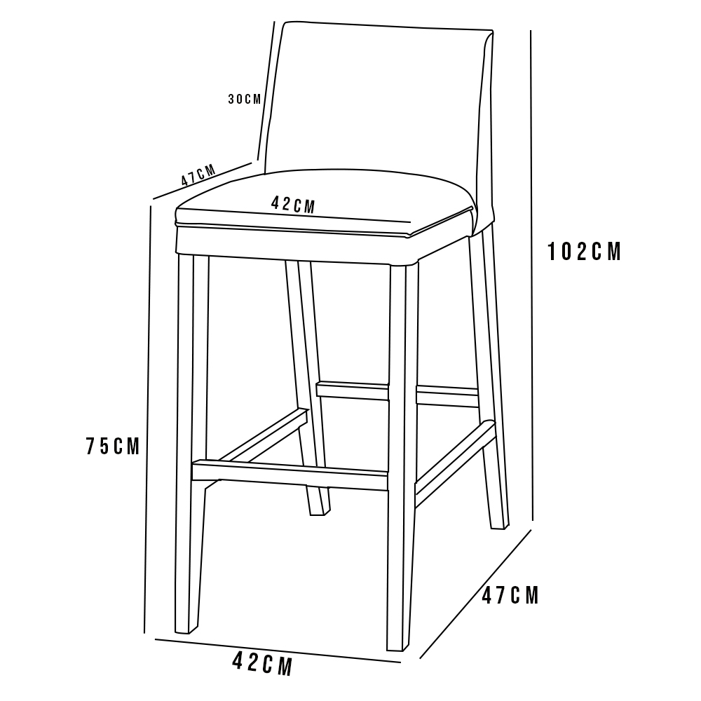Kit 03 Banquetas Altas Estofada Para Cozinha Sala De Jantar Fixa Maitê B05 Facto Bege - Lyam Decor