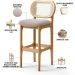 Kit 03 Banquetas Altas Para Cozinha Bancada Sala Tela Betta Fixa L02 Bouclê Creme - Lyam
