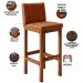 Kit 03 Banquetas Altas Para Cozinha Sala De Jantar Fixa Alya L02 Couríssimo Camel - Lyam Decor