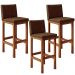 Kit 03 Banquetas Altas Para Cozinha Sala De Jantar Fixa Alya L02 Couríssimo Marrom - Lyam Decor