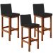 Kit 03 Banquetas Altas Para Cozinha Sala De Jantar Fixa Alya L02 Facto Preto - Lyam Decor