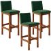 Kit 03 Banquetas Altas Para Cozinha Sala De Jantar Fixa Alya L02 Facto Verde Musgo - Lyam Decor
