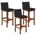 Kit 03 Banquetas Altas Para Cozinha Sala De Jantar Fixa Alya L02 Suede Preto - Lyam Decor