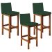 Kit 03 Banquetas Altas Para Cozinha Sala De Jantar Fixa Alya L02 Suede Verde Musgo - Lyam Decor