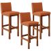 Kit 03 Banquetas Altas Para Cozinha Sala De Jantar Fixa Alya L02 Tecido Terracota - Lyam Decor