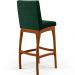Kit 03 Banquetas Altas Para Cozinha Sala De Jantar Fixa Mila L02 Bouclê Verde - Lyam Decor