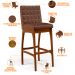 Kit 03 Banquetas Altas Para Cozinha Sala De Jantar Fixa Mila L02 Couríssimo Marrom - Lyam Decor