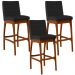 Kit 03 Banquetas Altas Para Cozinha Sala De Jantar Fixa Mila L02 Facto Preto Fosco - Lyam Decor