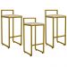 Kit 03 Banquetas Altas Para Cozinha Sala De Jantar Hanna L02 Dourado Suede Bege - Lyam Decor