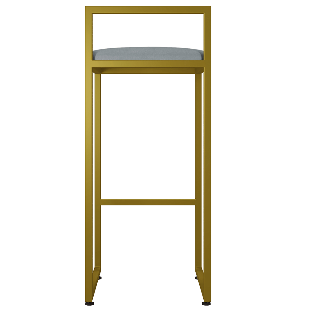 Kit 03 Banquetas Altas Para Cozinha Sala De Jantar Hanna L02 Dourado Suede Cinza - Lyam Decor