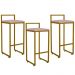Kit 03 Banquetas Altas Para Cozinha Sala De Jantar Hanna L02 Dourado Suede Rosê - Lyam Decor