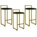 Kit 03 Banquetas Altas Para Cozinha Sala De Jantar Hanna L02 Dourado Suede Verde Musgo - Lyam Decor