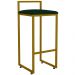 Kit 03 Banquetas Altas Para Cozinha Sala De Jantar Hanna L02 Dourado Suede Verde Musgo - Lyam Decor