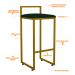 Kit 03 Banquetas Altas Para Cozinha Sala De Jantar Hanna L02 Dourado Suede Verde Musgo - Lyam Decor