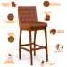 Kit 03 Banquetas Altas Para Cozinha Sala de Jantar Fixa Mila B04 Couríssimo Camel - Lyam Decor