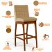 Kit 03 Banquetas Altas Para Cozinha Sala de Jantar Fixa Mila B04 Linho Bege Escuro - Lyam Decor