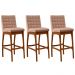 Kit 03 Banquetas Altas Para Cozinha Sala de Jantar Fixa Mila B04 Linho Rosê - Lyam Decor