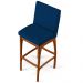 Kit 03 Banquetas Altas Para Cozinha Sala de Jantar Fixa Mila B04 Suede Azul Marinho - Lyam Decor
