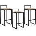 Kit 03 Banquetas Altas Para Cozinha Sala de Jantar Hanna L02 Preto Suede Bege - Lyam Decor