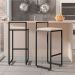 Kit 03 Banquetas Altas Para Cozinha Sala de Jantar Hanna L02 Preto Suede Bege - Lyam Decor