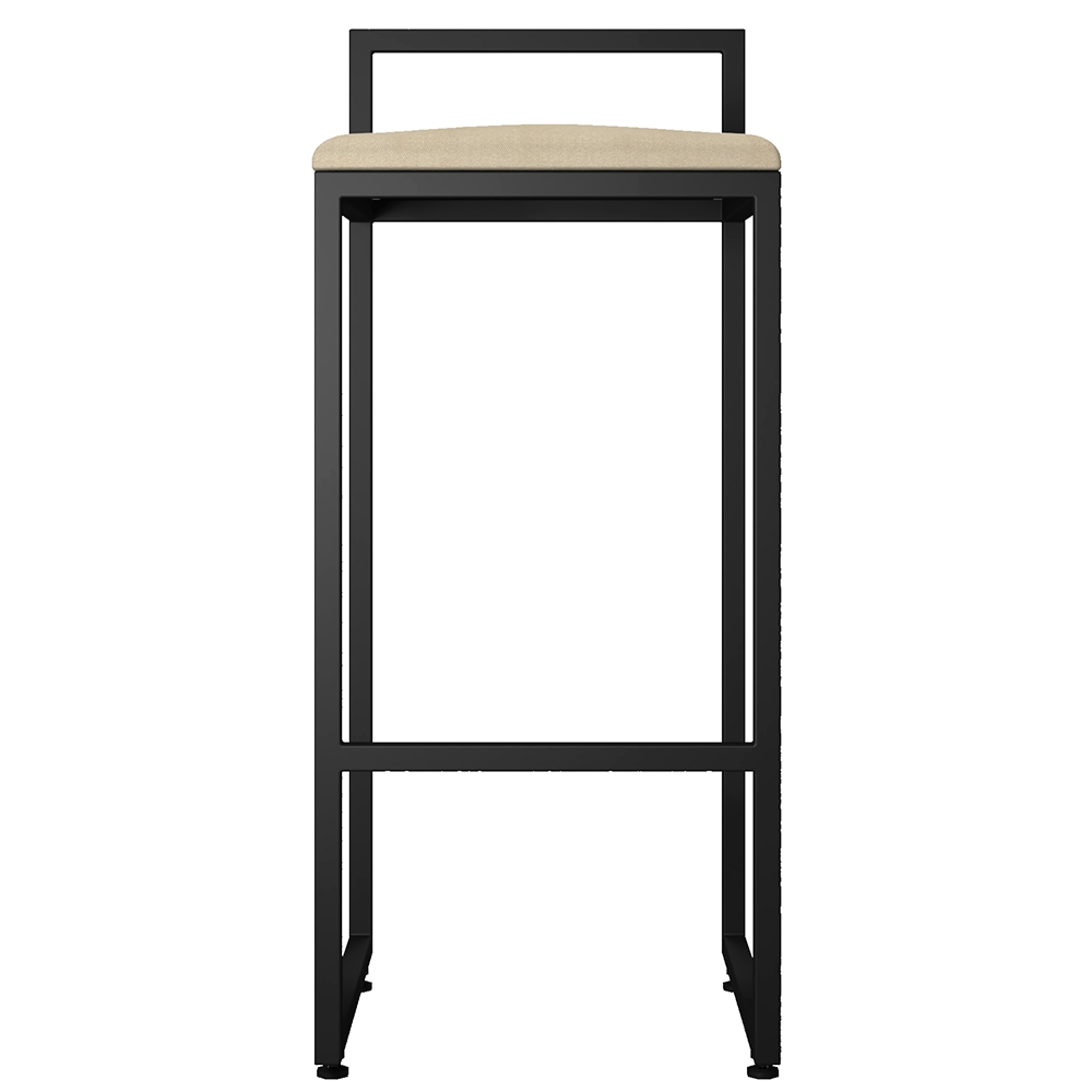 Kit 03 Banquetas Altas Para Cozinha Sala de Jantar Hanna L02 Preto Suede Bege - Lyam Decor