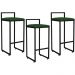 Kit 03 Banquetas Altas Para Cozinha Sala de Jantar Hanna L02 Preto Suede Verde Musgo - Lyam Decor