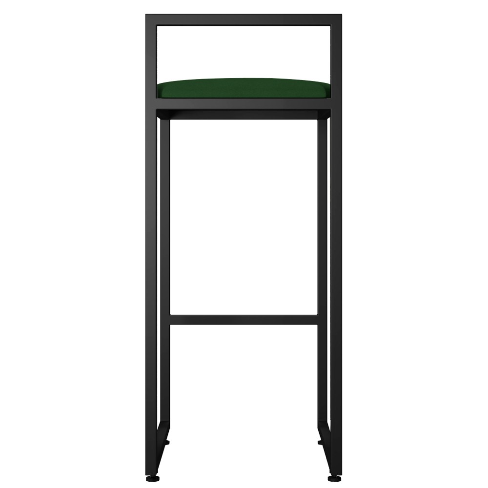 Kit 03 Banquetas Altas Para Cozinha Sala de Jantar Hanna L02 Preto Suede Verde Musgo - Lyam Decor