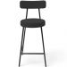 Kit 03 Banquetas Baixa Bar Cozinha Sala De Jantar Estrutura Em Aço Milão L02 Suede Preto - Lyam Decor