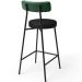 Kit 03 Banquetas Baixa Bar Cozinha Sala De Jantar Milão L02 Facto Verde Musgo Preto - Lyam Decor
