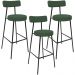Kit 03 Banquetas Baixa Bar Cozinha Sala De Jantar Milão L02 Suede Verde Musgo - Lyam Decor