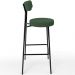 Kit 03 Banquetas Baixa Bar Cozinha Sala De Jantar Milão L02 Suede Verde Musgo - Lyam Decor