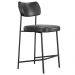 Kit 03 Banquetas Baixa Bar Cozinha Sala De Jantar Preto Elira L02 Couríssimo Preto - Lyam Decor