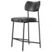 Kit 03 Banquetas Baixa Bar Cozinha Sala De Jantar Preto Elira L02 Couríssimo Preto - Lyam Decor